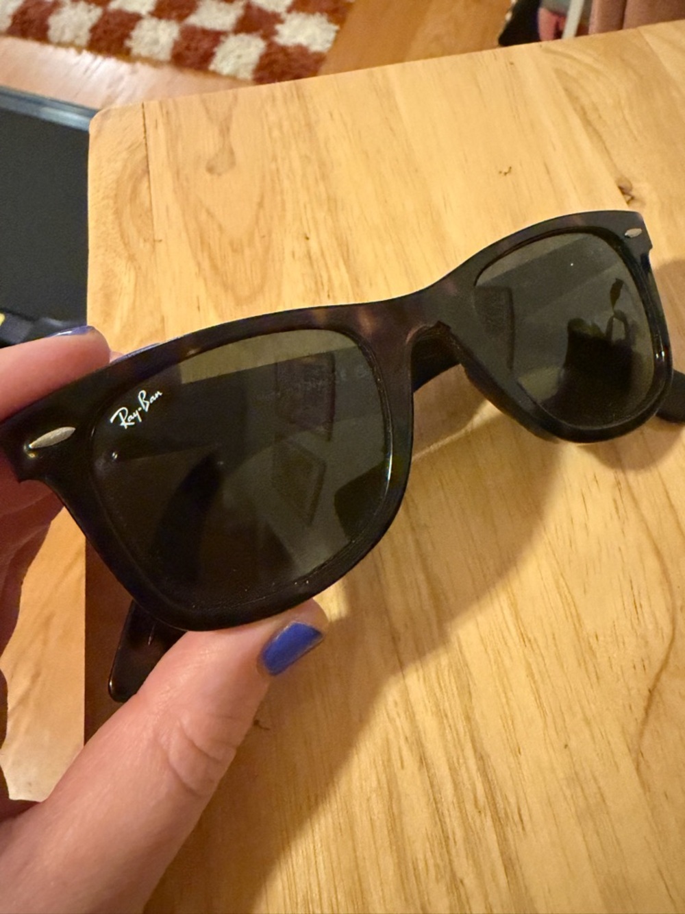 Ray-Ban Classic Black Wayfarer Sunglasses with Late Night with Seth Meyers Logo